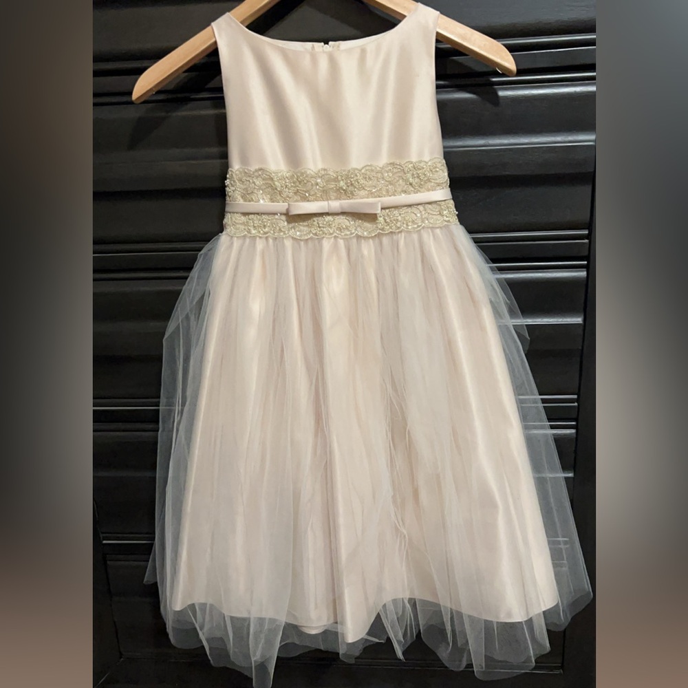 Sweet Kids Inc. Ivory Satin Holiday Dress